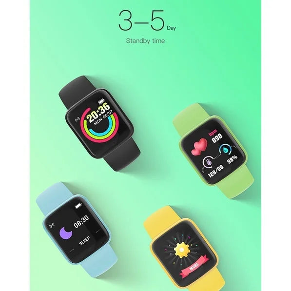 Relógio D20/Y68 Macaron Smartwatch Inteligente