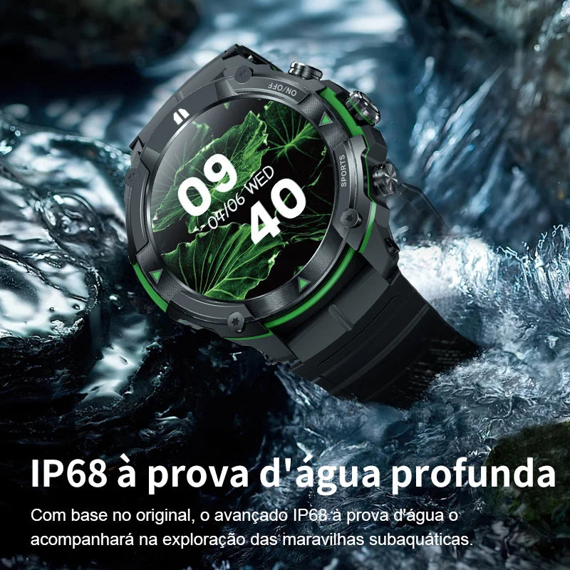 MASX MOSS Ⅱ relógio inteligente 1,43'' AMOLED Display 420mAH chamada bluetooth Resistência de nível militar Relógio esportivo à prova d'água para homens