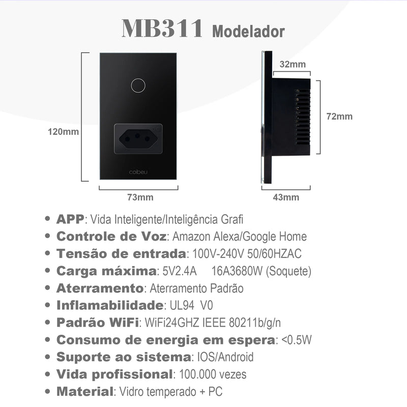 alexa, painéis de parede, tomada inteligente wifi, interruptor inteligente, tuya, plug, tomada usb, extensão de tomada, do brasil